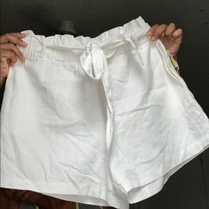 White high waist shorts